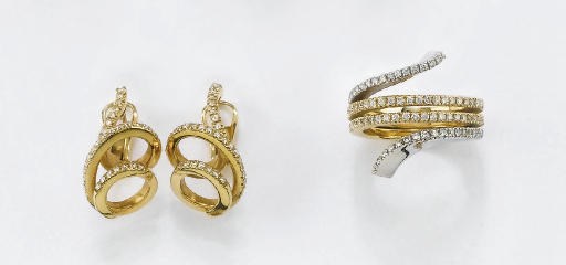 DEMI PARURE IN ORO E BRILLANTI, FIRMATA DAMIANI