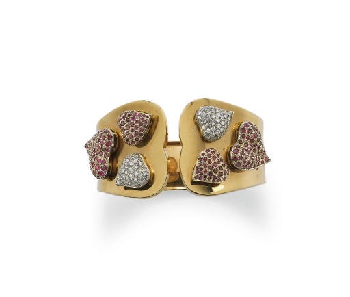 BRACCIALE IN ORO CON RUBINI E BRILLANTI