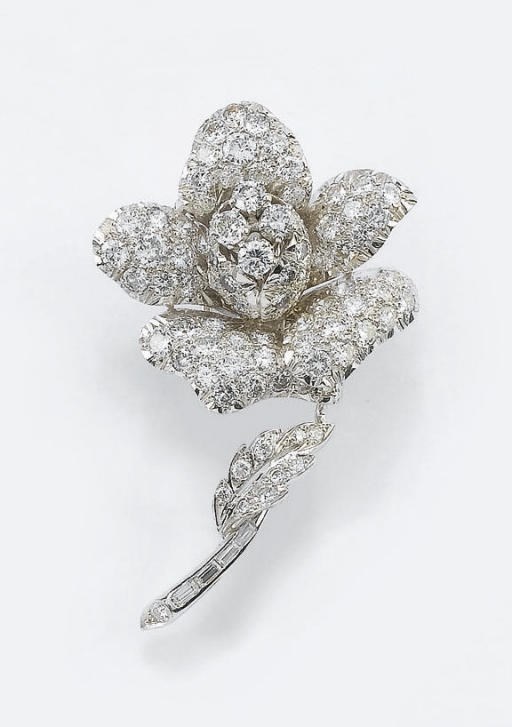 SPILLA IN ORO E PLATINO CON DIAMANTI