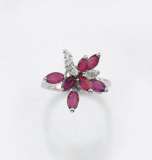 ANELLO CON RUBINI E DIAMANTI, FIRMATO DAMIANI