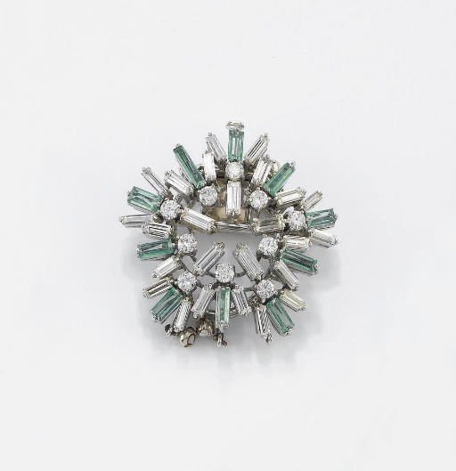 SPILLA IN SMERALDI E DIAMANTI