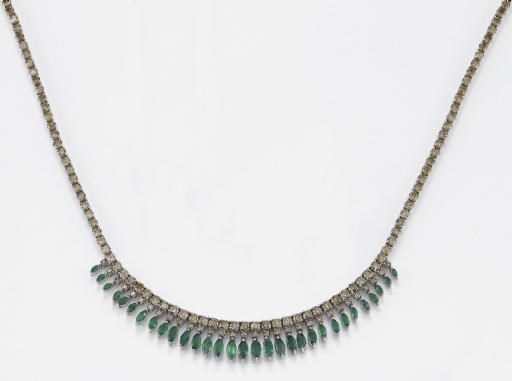 COLLANA IN ORO CON SMERALDI E DIAMANTI COLORATI