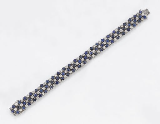 BRACCIALE A FASCIA SEMISNODATO IN ZAFFIRI E DIAMANTI