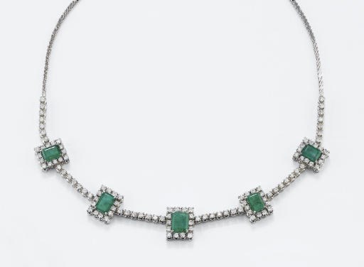 COLLANA CON SMERALDI E DIAMANTI