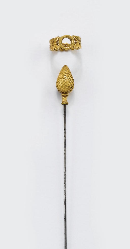 SPILLONE E ANELLO IN ORO, FIRMATI CASTELLANI