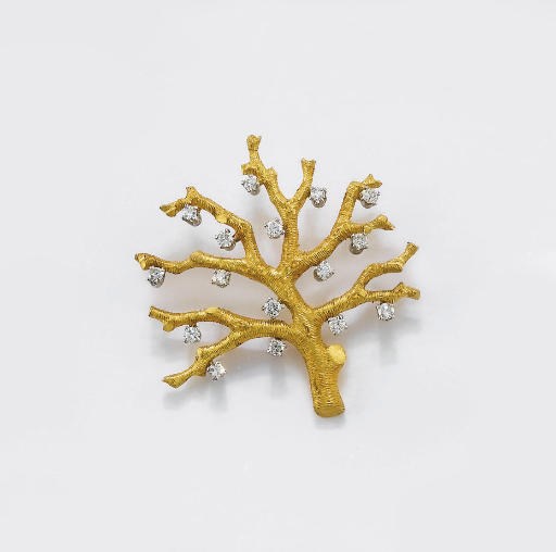 SPILLA CON BRILLANTI, FIRMATA BUCCELLATI