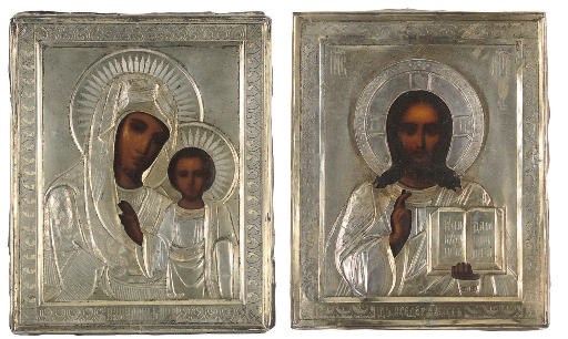 CHRIST PANTOKRATOR AND THE MOTHER OF GOD OF KAZAN
