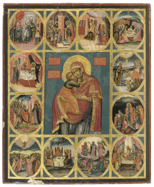THE VLADIMIRSKAYA SURROUNDED BY THE MAJOR CALENDAR FESTIVALS