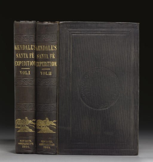 KENDALL, George Wilkins (1809-1867). Narrative of the Texan Santa Fi Expedition, Comprising a Description of a Tour Through Texas, and Across the Great Southwestern Prairies, the Camanche and Cayuga Hunting-Grounds, With an Account of the Sufferings from Want of Food, Losses from Hostile Indians, and Final Capture of the Texans, and Their March, as Prisoners, to the City of Mexico. New York: Harper, 1844.