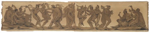PETTRICH, Ferdinand. Indian War Dance. Two lithographs from: Portaits of Distinguished Indians from Several Tribes who visited Washington in 1837. Baltimore: Edward Weber, 1842.