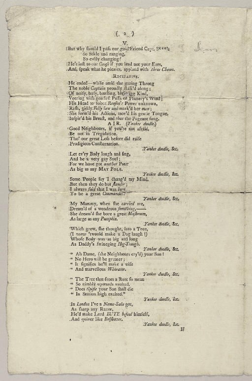 [REVOLUTIONARY WAR, NEW YORK]. The Procession, with the Standard of Faction: a Cantata. [New York: s.n., 1770].