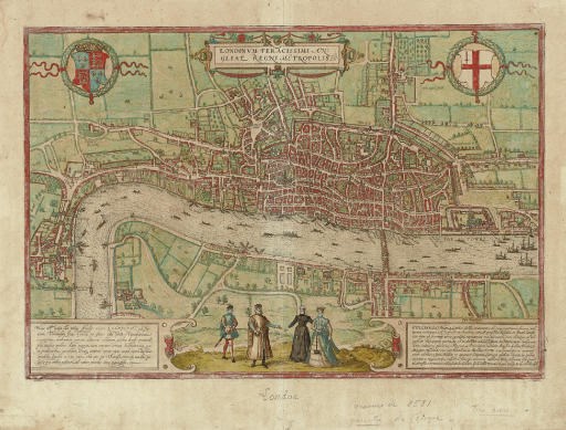 BRAUN, Georg ( 1541-1622) and Franz HOGENBERG (1536-1590). Londinum Feracissimi Angliae Regni Metropolis. [Cologne: 1572 or later].