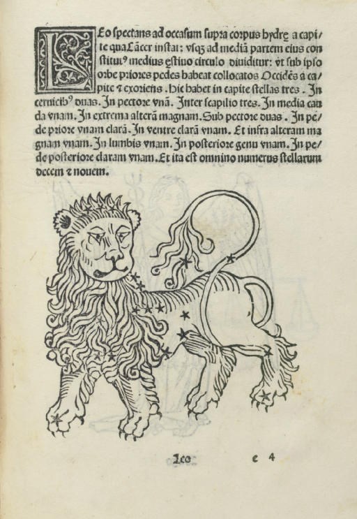 HYGINUS Caius Julius (fl. 2nd century, attributed to). Poeticon astronomicon. Edited by Jacobus Sentinus and Johannes Lucilius Santritter. Venice: Erhard Ratdolt, 14 October 1482.