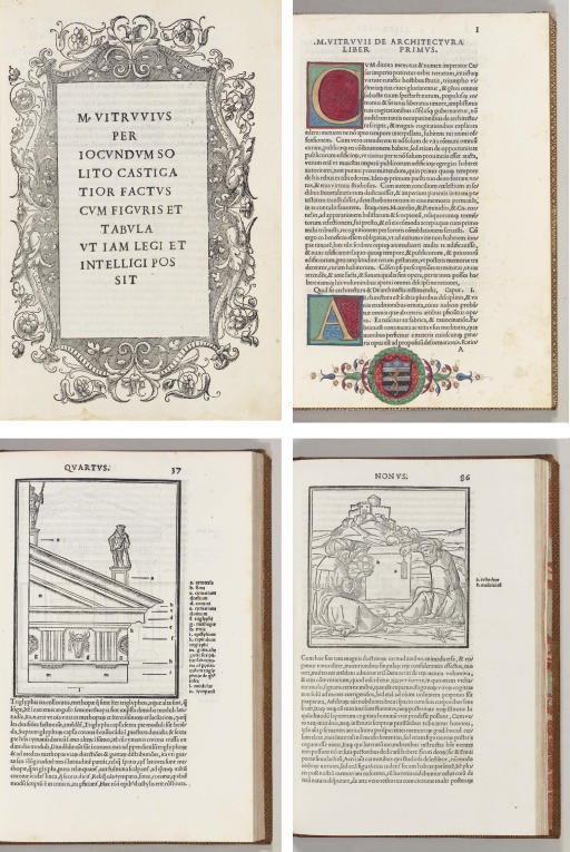 VITRUVIUS POLLIO, Marcus. De architectura. Edited by Fra Giovanni Giocondo (1433-1515). Venice: Giovanni Tacuino, 22 May 1511.
