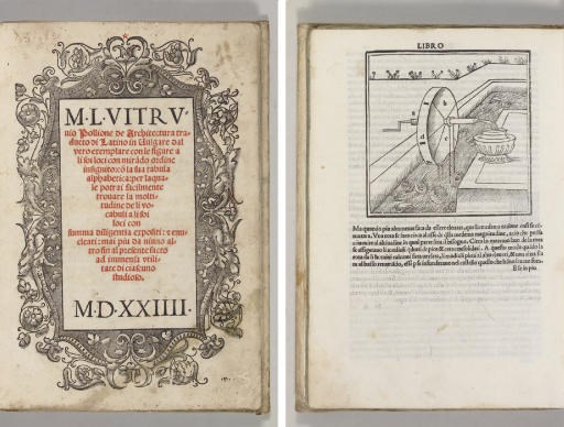 VITRUVIUS POLLO, Marcus. De architectura. Edited by F.L. Durantino. Venice: da Sabio, 1524.