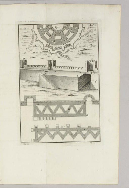 VITRUVIUS POLLIO, Marcus. L'architettura di Marco Vitruvio Pollione colla traduzione Italiana e commento del Marchese Berardo Galiani. Naples: Stamperia Simoniana, 1758.