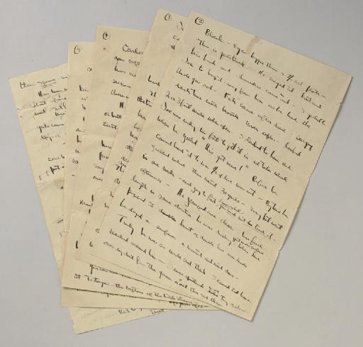 HEMINGWAY, Ernest (1899-1961). Autograph letter signed ("Ernest"), to Charles P. Thompson, n.d. [ca. 1948]. 6 pages, lacking first page, surviving pages numbered "2" through "6", the sixth page covered recto and verso, the other leaves recto only. In a quarter morocco clamshell case.