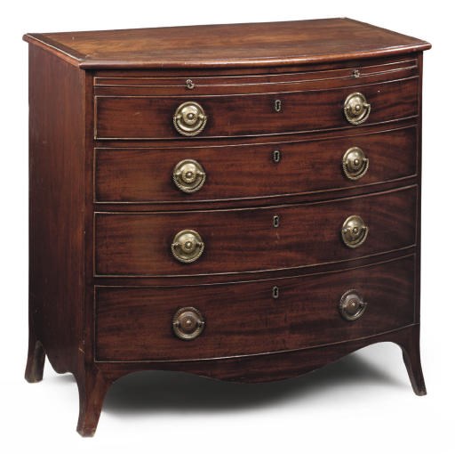 A REGENCY MAHOGANY BOWFRONT CHEST