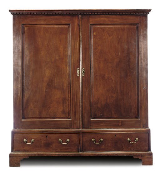 A GEORGE III MAHOGANY PRESS CUPBOARD