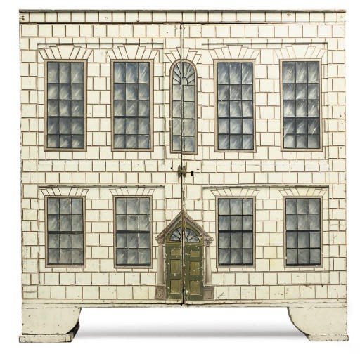 A LARGE LATE GEORGE III OR REGENCY DOLLS' HOUSE