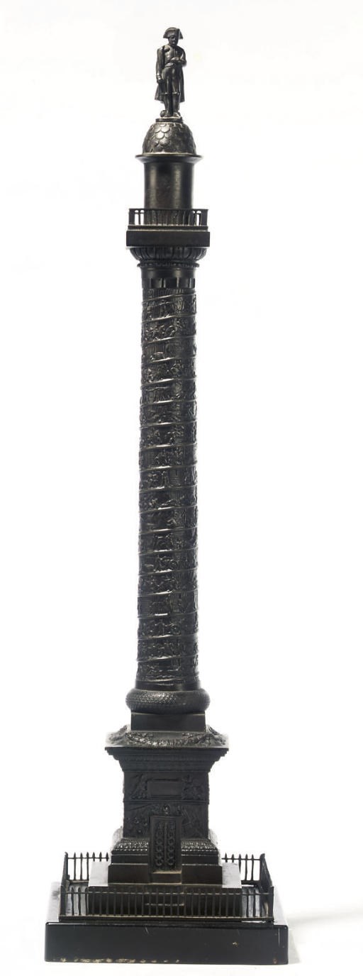 A FRENCH BRONZE MODEL OF THE PLACE VENDOME COLUMN