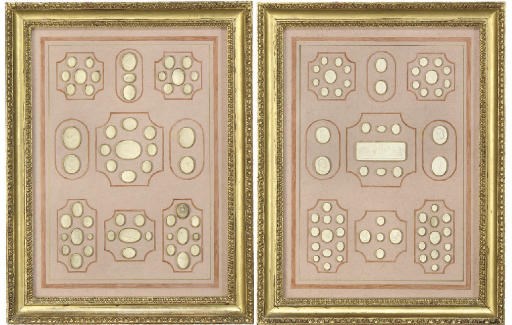 A PAIR OF FRAMED GROUPS OF PLASTER INTAGLIOS