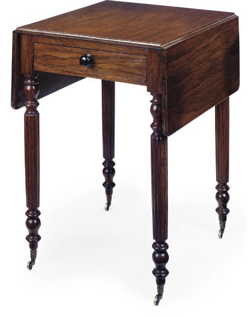 A LATE REGENCY SIMULATED ROSEWOOD PEMBROKE TABLE