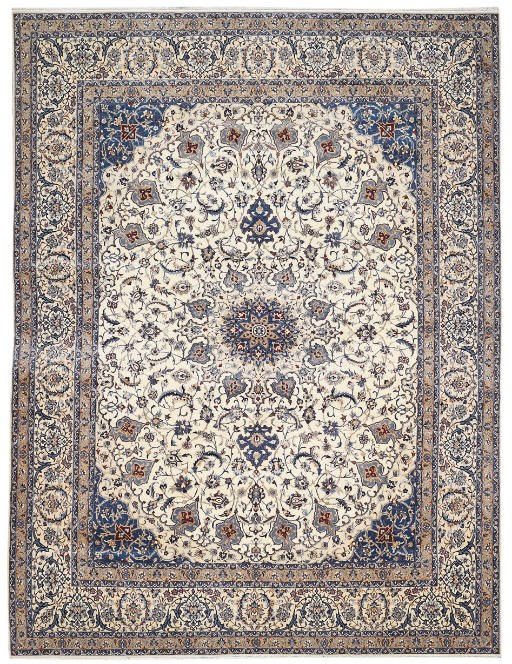 An extremely fine part silk Nain carpet, Central Persia