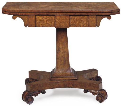 A GEORGE IV BROWN OAK GAMES TABLE