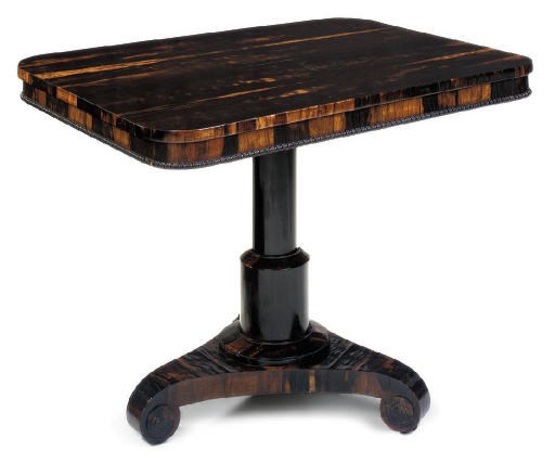 A WILLIAM IV CALAMANDER CENTRE TABLE