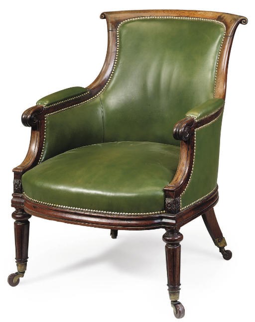 A GEORGE IV MAHOGANY BERGERE