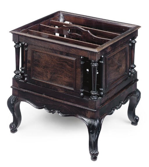 AN EARLY VICTORIAN ROSEWOOD CANTERBURY