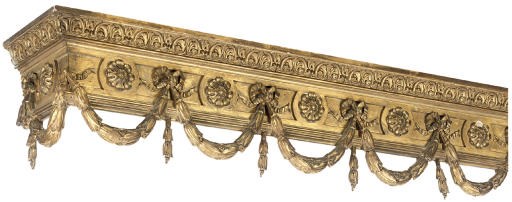 A WILLIAM IV GILTWOOD AND GESSO PELMET
