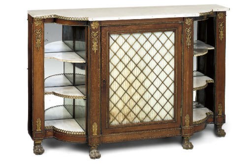 A ROSEWOOD AND GILT-METAL MOUNTED SIDE CABINET