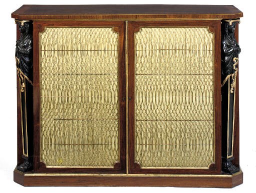 A ROSEWOOD AND GILT HEIGHTENED CHIFFONIER