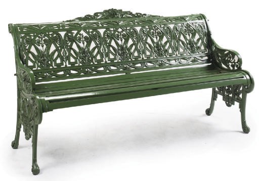 A LATE VICTORIAN CAST-IRON GARDEN SEAT