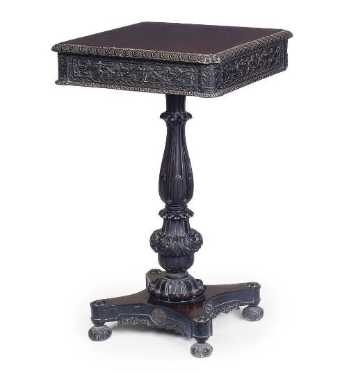 AN ANGLO INDIAN ROSEWOOD OCCASIONAL TABLE