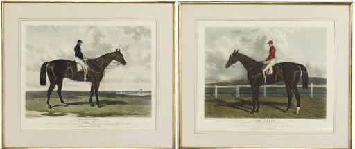 A PAIR OF COLOURED AQUATINTS OF THE RACES HORSES 'COTHERSTONE' AND 'THE BARON'