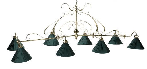 A LARGE EDWARDIAN EIGHT-BRANCH BILLIARD LIGHT