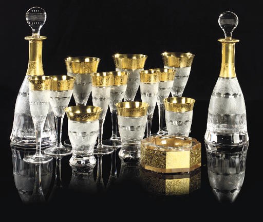 A MOSER 'SPLENDID'-CUT AND GILT-ETCHED GLASS SERVICE