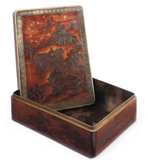 A JAPANESE LACQUER TABLE BOX AND COVER