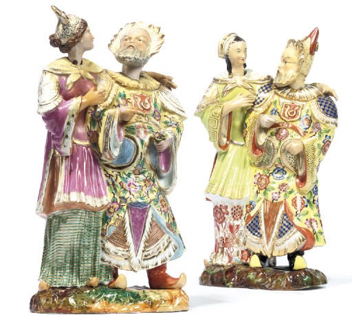 A PAIR OF JACOB PETIT PORCELAIN GROUPS