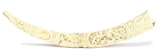 A FRENCH CARVED IVORY TUSK