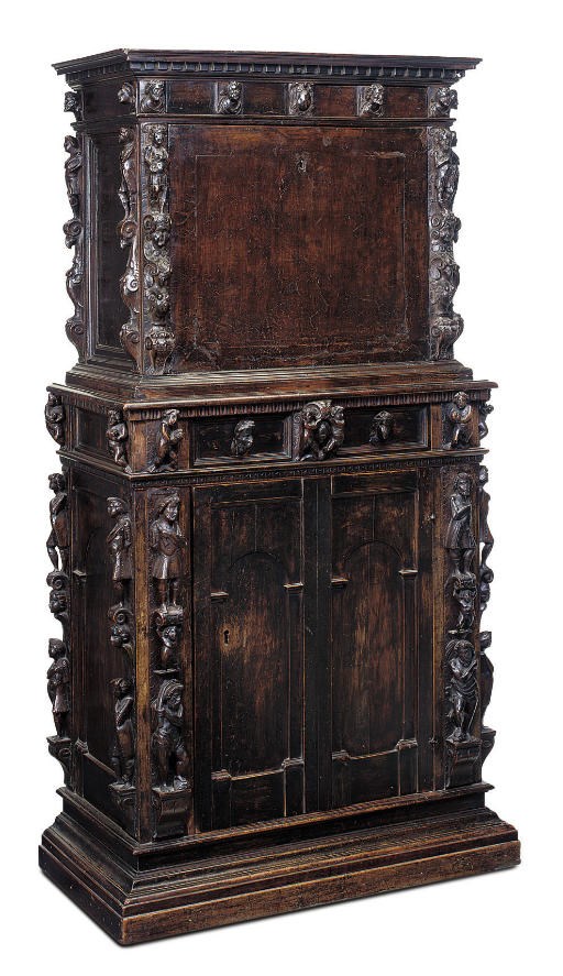 A NORTH ITALIAN WALNUT 'BAMBOCCI' CABINET