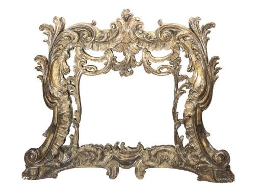 AN ITALIAN SILVERED AND SIMULATED MARBLE WALL MIRROR