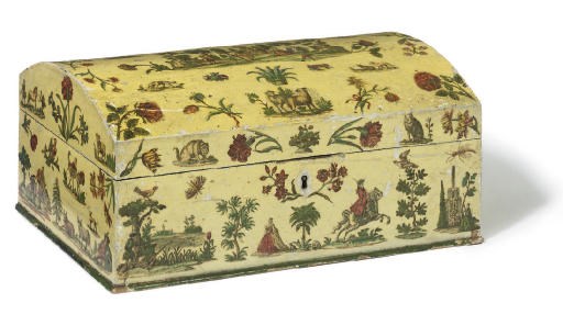 AN ITALIAN LACCA POVERA CASKET