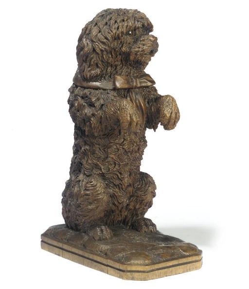 A SWISS 'BLACK FOREST' CARVED WOOD TOBACCO JAR
