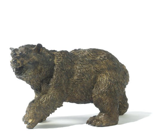 A COLD PAINTED BRONZE MODEL OF A BEAR
