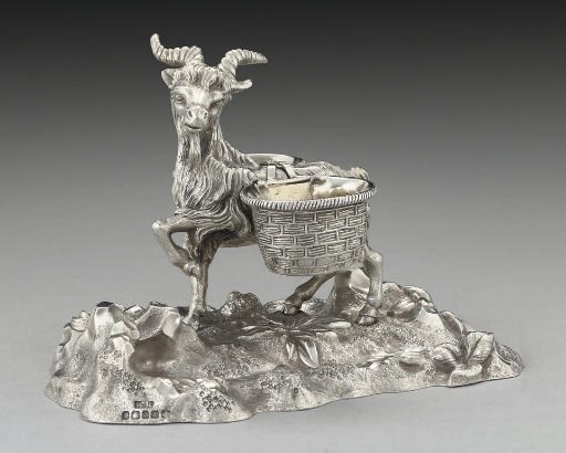 A FINE VICTORIAN CAST ELECTROPLATE NOVELTY DOUBLE SALT,