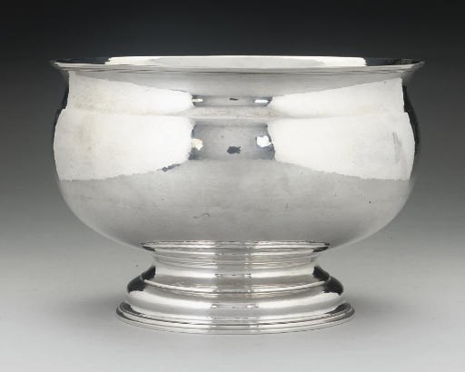 A MODERN SILVER REPRODUCTION OF A GEORGE I PUNCH BOWL,